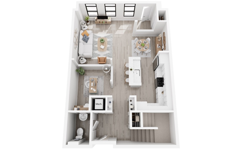 Shanghai - 2 bedroom floorplan layout with 2.5 bathrooms and 1838 square feet