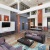clubhouse lounge with a large window, couches and a tv